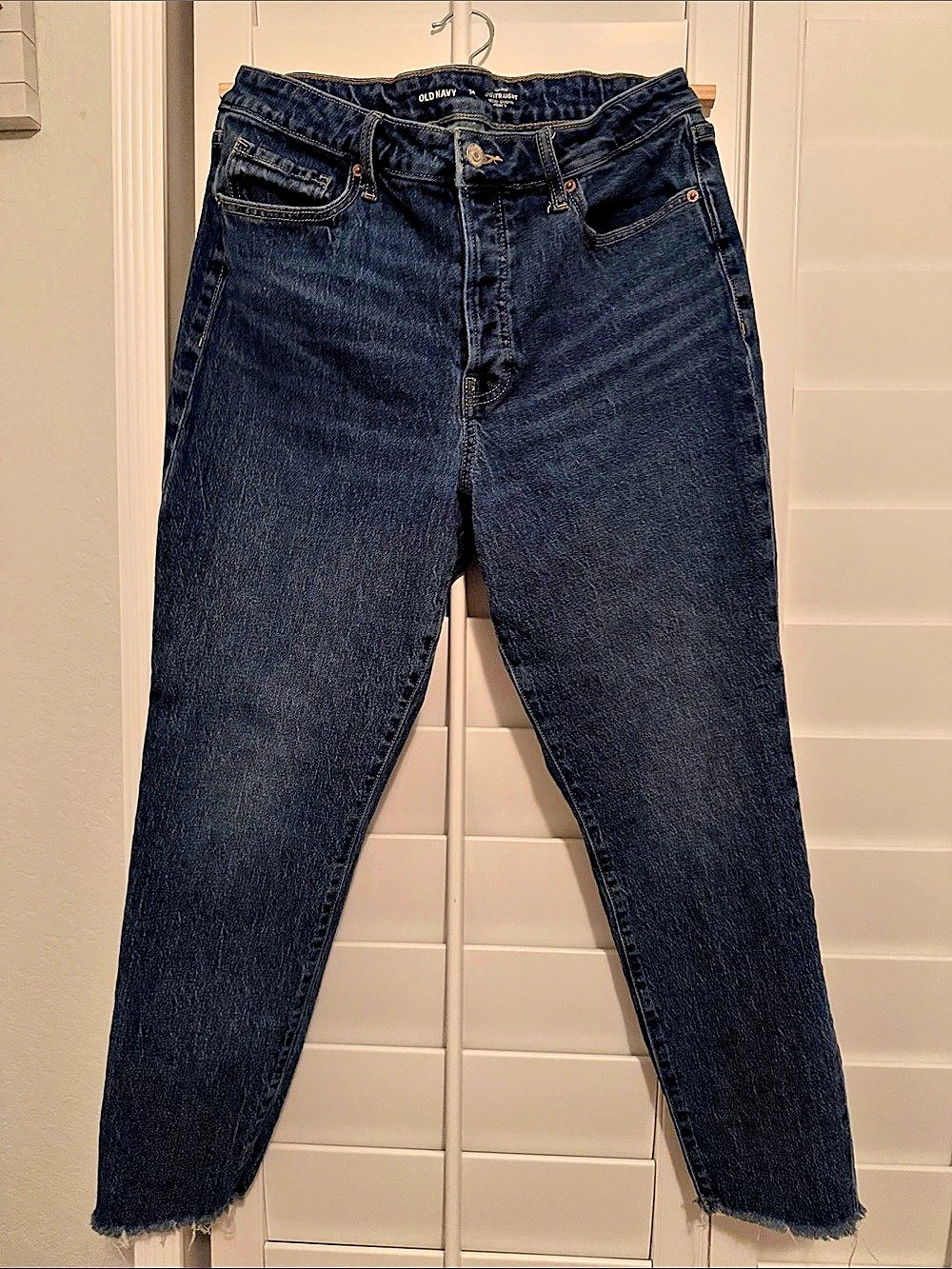 Old Navy High-Waisted OG Straight Secret-Smooth Pockets Jeans Waist 14 Blue